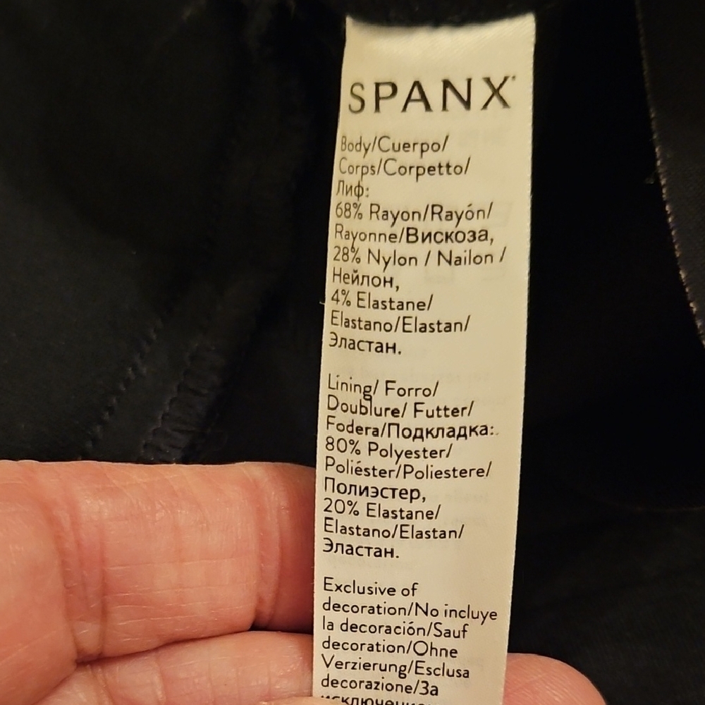 SPANX Black Skinny Ankle -Tuxedo Sequin stripe - Size L - Picture 9 of 9